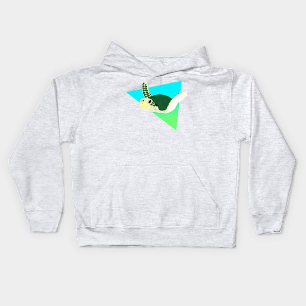 Sea Turtle - Graceful Glider Kids Hoodie by QuasaiBonsai